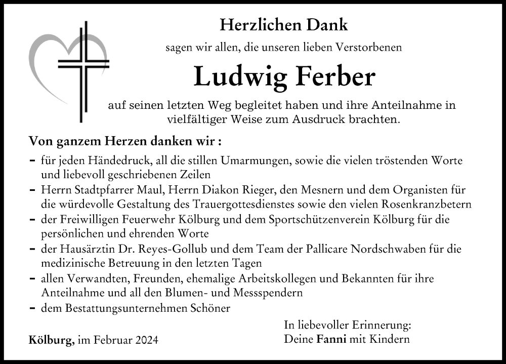 Traueranzeigen Von Ludwig Ferber | Augsburger Allgemeine Zeitung