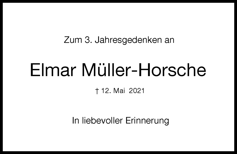 Traueranzeige von Elmar Müller-Horsche von Augsburger Allgemeine