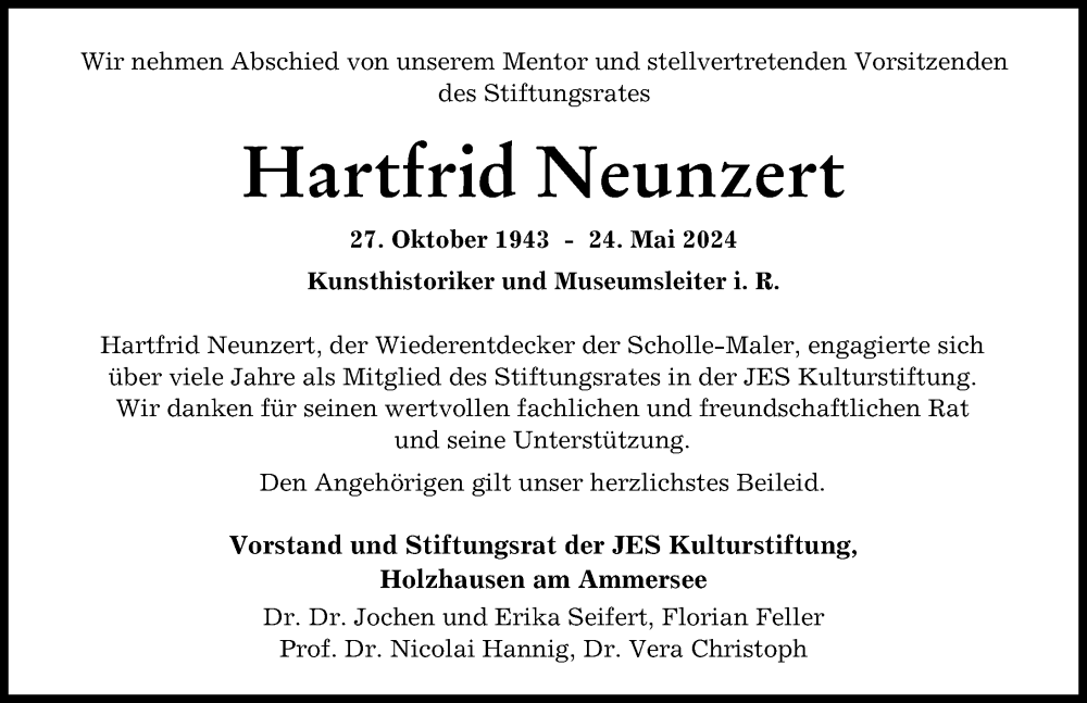 Traueranzeige von Hartfrid Neunzert von Landsberger Tagblatt