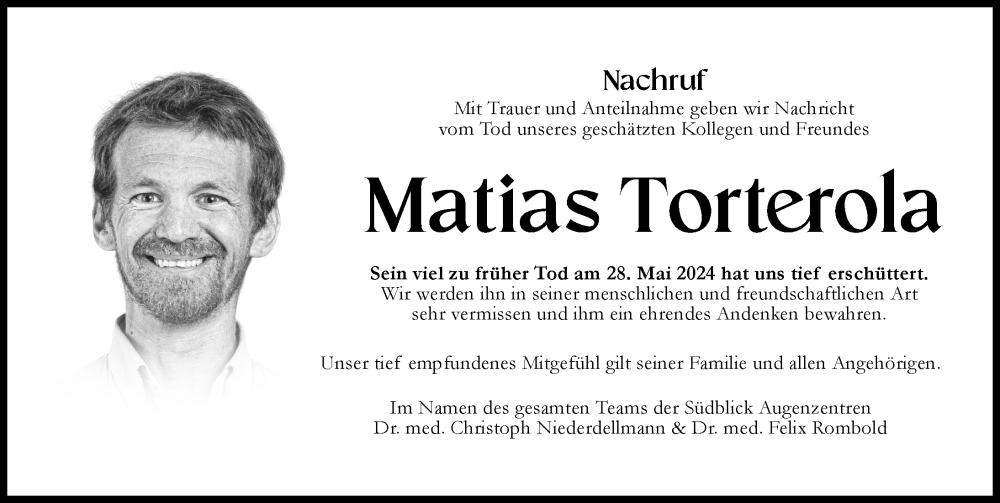 Traueranzeige von Matias Torterola von Augsburger Allgemeine