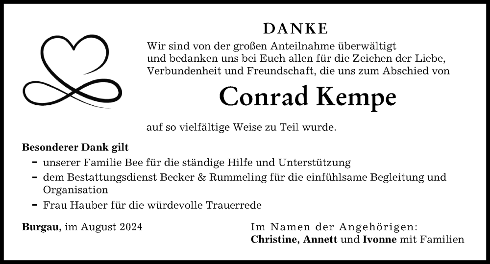 Traueranzeige von Conrad Kempe von Günzburger Zeitung