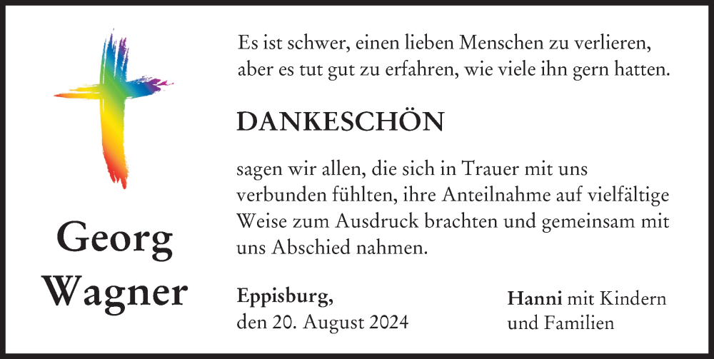 Traueranzeige von Georg Wagner  von Donau-Zeitung