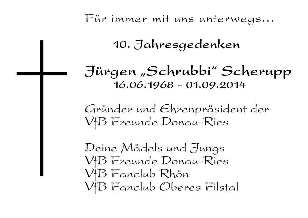 Traueranzeige von Jürgen Scherupp von Rieser Nachrichten