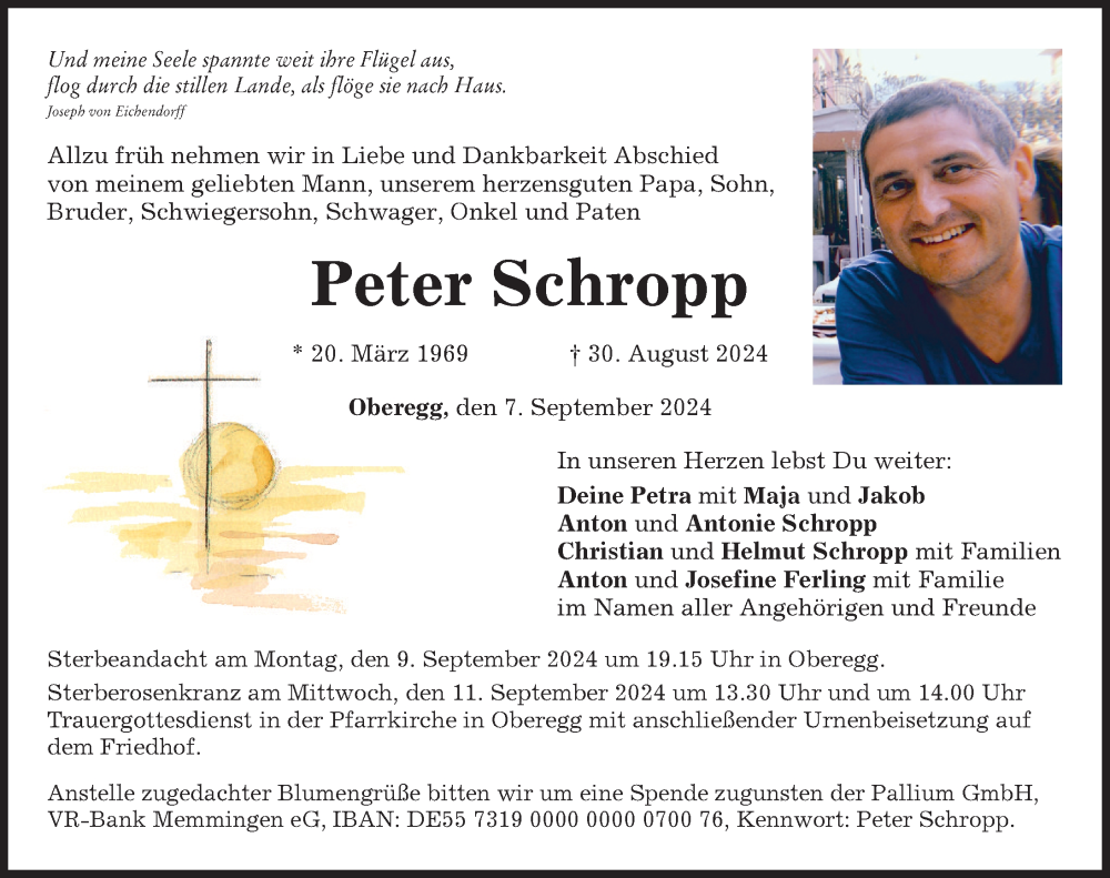 Traueranzeige von Peter Schropp von Mindelheimer Zeitung