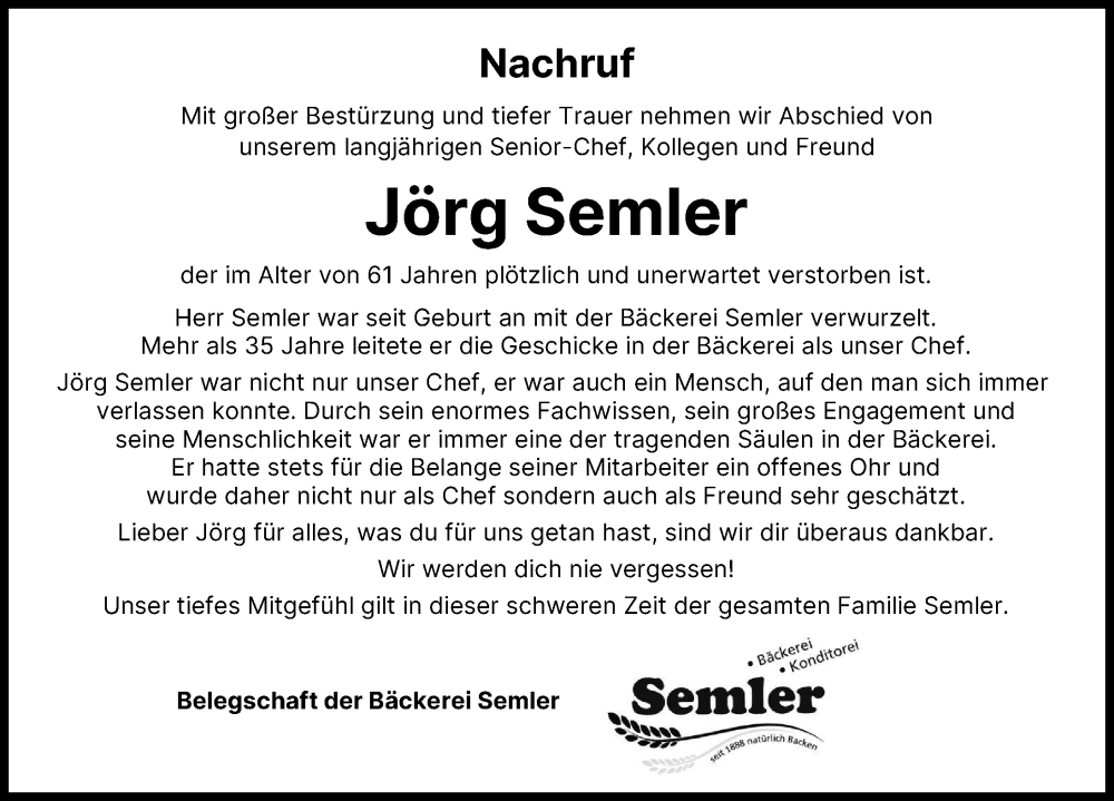  Traueranzeige für Jörg Semler vom 15.11.2025 aus Illertisser Zeitung