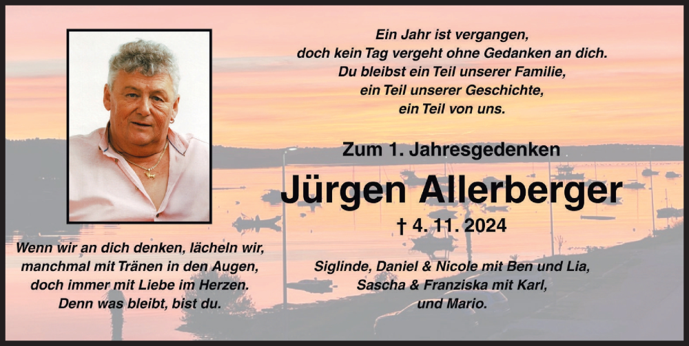 Traueranzeige von Jürgen Allerberger von Günzburger Zeitung