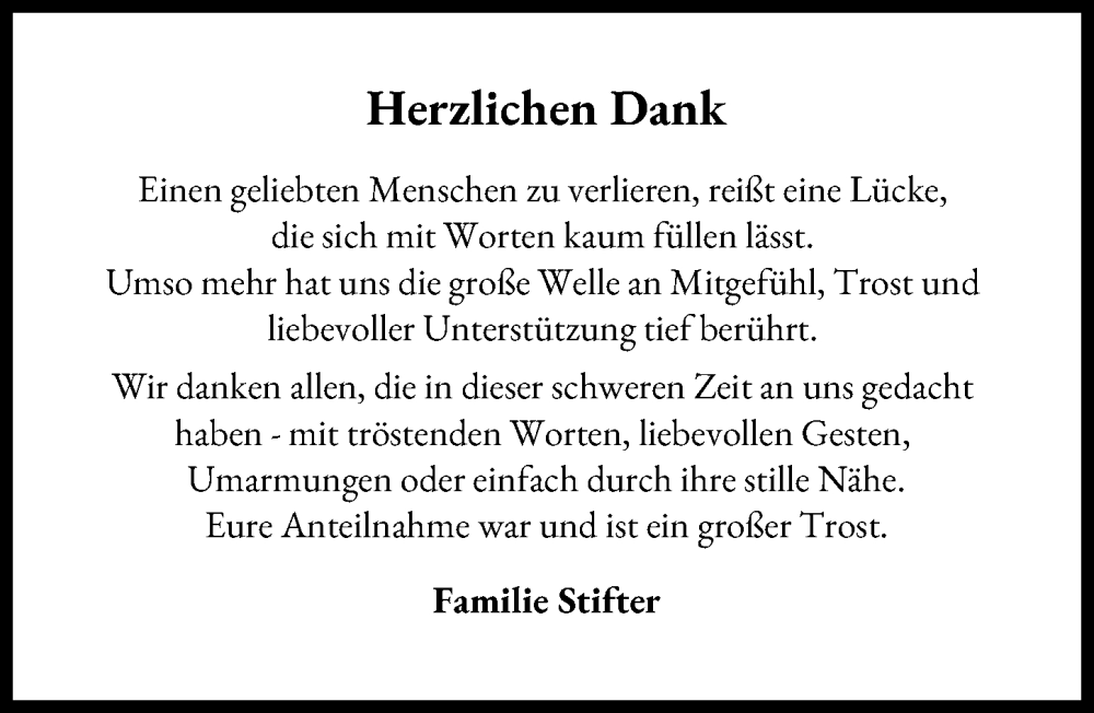 Traueranzeige von Herzlichen Dank von Donauwörther Zeitung