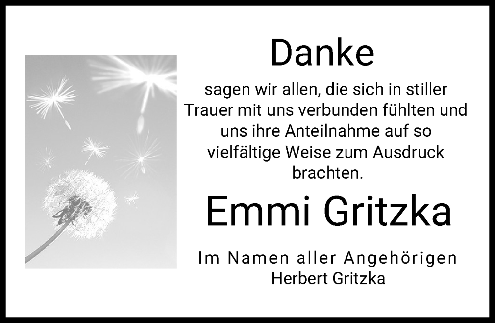  Traueranzeige für Emmi Gritzka vom 29.01.2026 aus Illertisser Zeitung