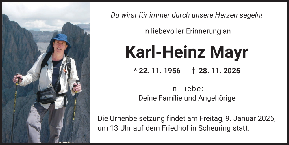 Traueranzeige von Karl-Heinz Mayr von Schwabmünchner Allgemeine