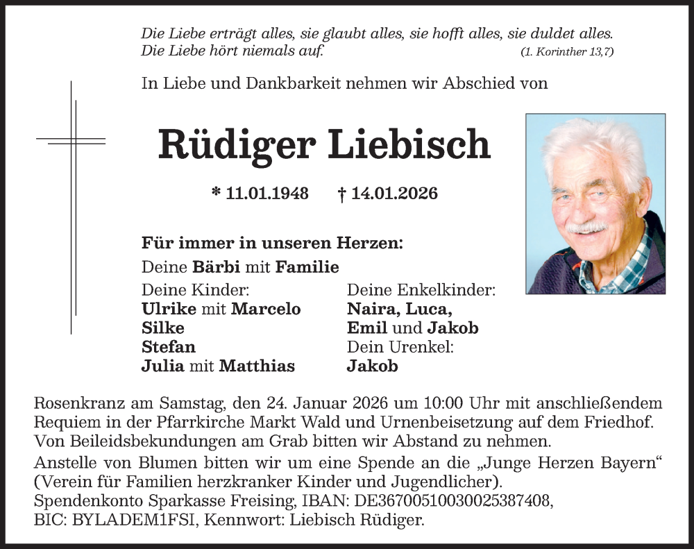  Traueranzeige für Rüdiger Liebisch vom 21.01.2026 aus Mindelheimer Zeitung
