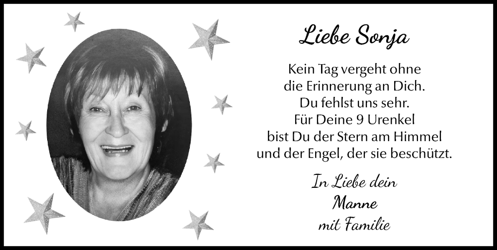  Traueranzeige für Sonja  vom 31.01.2026 aus Augsburger Allgemeine, Rieser Nachrichten