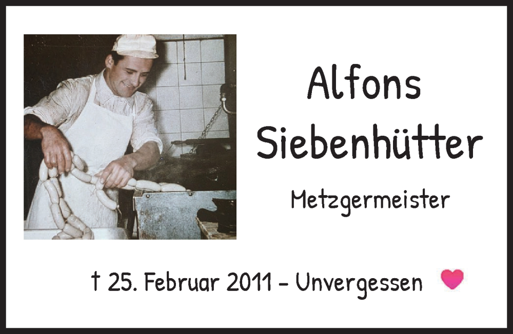  Traueranzeige für Alfons Siebenhütter vom 25.02.2026 aus Landsberger Tagblatt