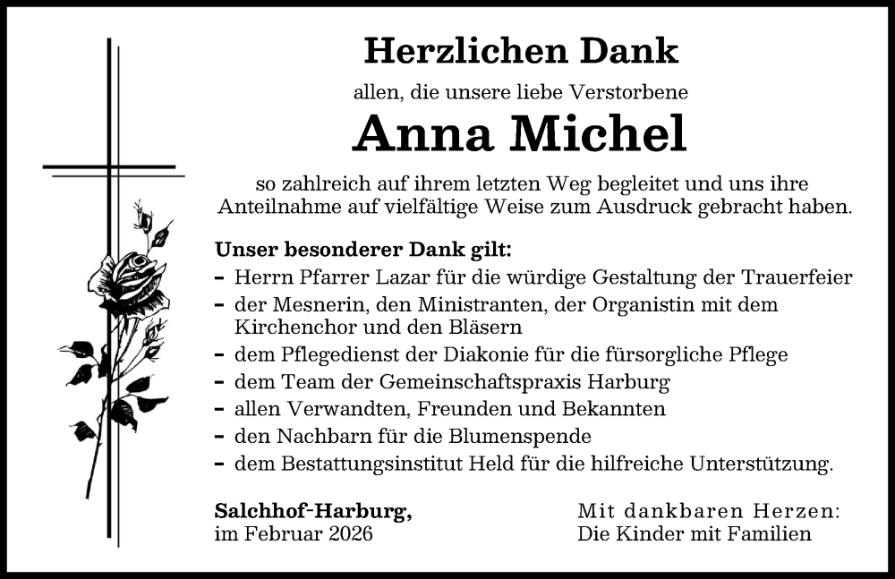 Traueranzeige von Anna Michel von Donauwörther Zeitung