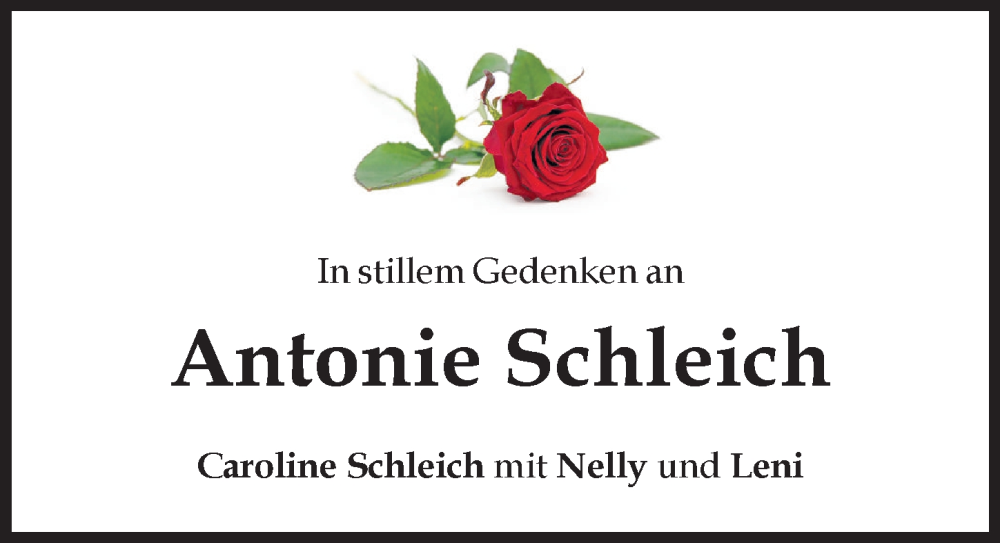  Traueranzeige für Antonie Schleich vom 24.02.2026 aus Mindelheimer Zeitung