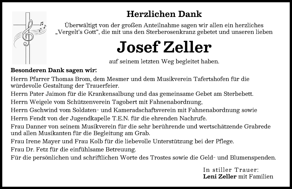  Traueranzeige für Josef Zeller vom 07.02.2026 aus Illertisser Zeitung, Mittelschwäbische Nachrichten